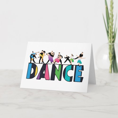 Fun  Colorful Striped Dancers Dance Card