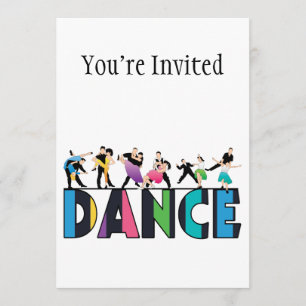 Fun & Colorful Striped Dancers Dance Invitation