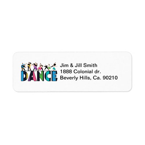 Fun  Colorful Striped Dancers Dance Label