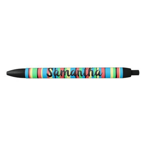 Fun Colorful Striped Editable Personalized Pen