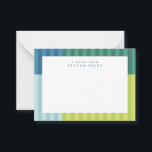 Fun colorful stripes cute personalized children's note card<br><div class="desc">Send a note on this sweet personalized stationery - great for both kids and grownups! - that features a fun and colorful striped frame and simple typography. The back is a coordinating light blue. Perfect for a kid stocking stuffer,  personalized notes,  teacher gifts,  children's thank you notes and more!</div>