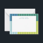 Fun colorful stripes cute personalized children's note card<br><div class="desc">Send a note on this sweet personalized stationery - great for both kids and grownups! - that features a fun and colorful striped frame and simple typography. The back is a coordinating light blue. Perfect for a kid stocking stuffer,  personalized notes,  teacher gifts,  children's thank you notes and more!</div>