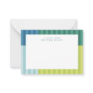 Fun colorful stripes cute personalized children's note card