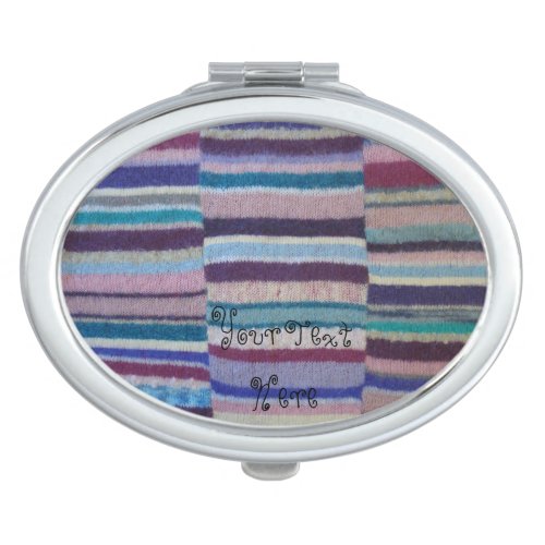 fun colorful stripes hand knitted vintage pattern mirror for makeup