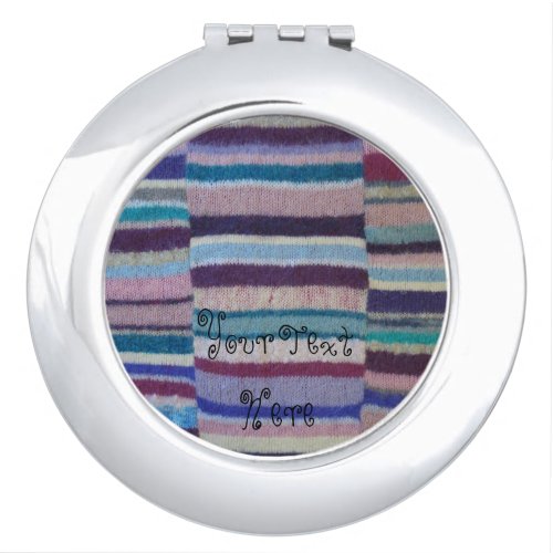 fun colorful stripes hand knitted vintage pattern vanity mirror