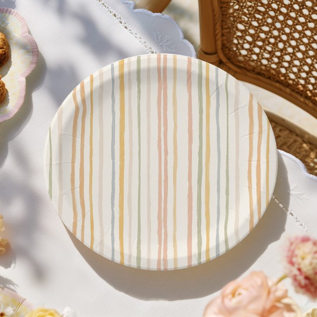 Fun Colorful Stripes Paper Plates (Creator Uploaded)