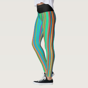 Fun Colorful Stripes Pattern Leggings