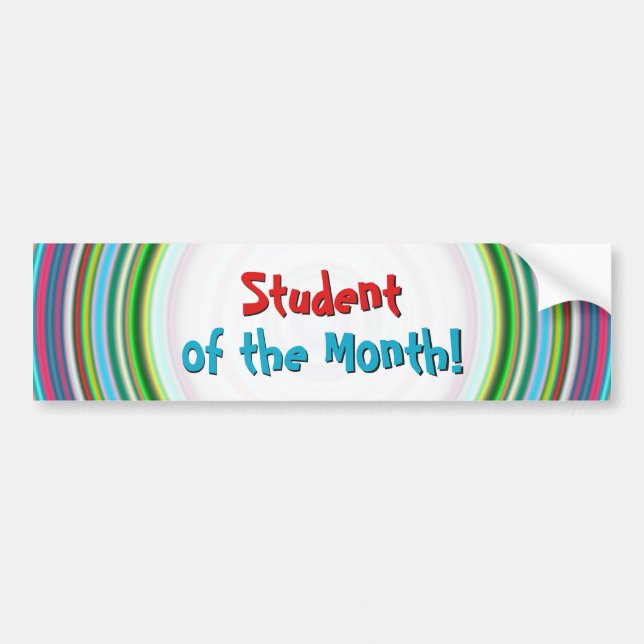 Fun, Colorful "Student of the Month!" Sticker (Front)