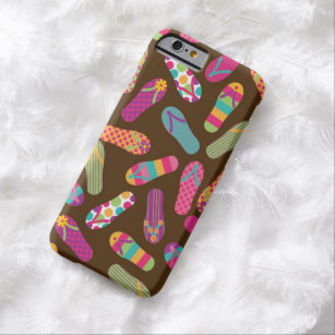 Fun Colorful Summer Flip Flops Pattern Barely There iPhone 6 Case