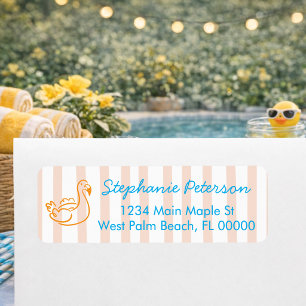 Fun Colorful Summer Pool Floatie Return Address Label