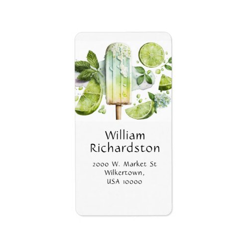 Fun Colorful Summer Popsicle  LImes Label