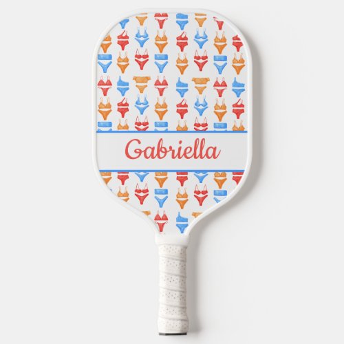 Fun Colorful Summer Swim Personalized Bachelorette Pickleball Paddle