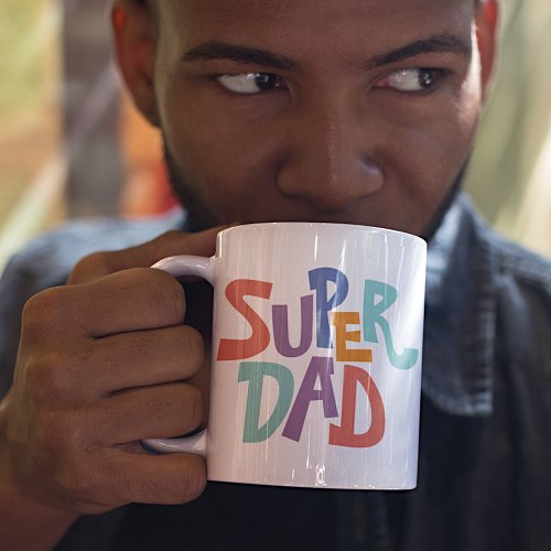 Fun Colorful Super Rad Dad Word Art Quote Coffee Mug