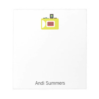 Fun Colorful Super S Camera Photographer Notepad