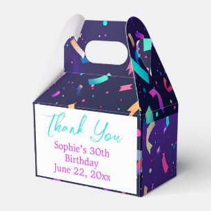 Fun colorful thank you treat/favor/gift boxes