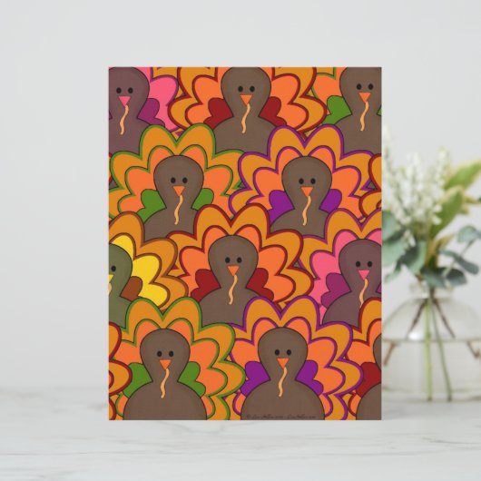 Fun Colorful Thanksgiving Turkeys (Standing Front)