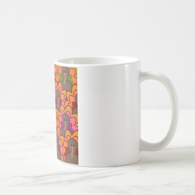 Fun Colorful Thanksgiving Turkeys Coffee Mug (Right)