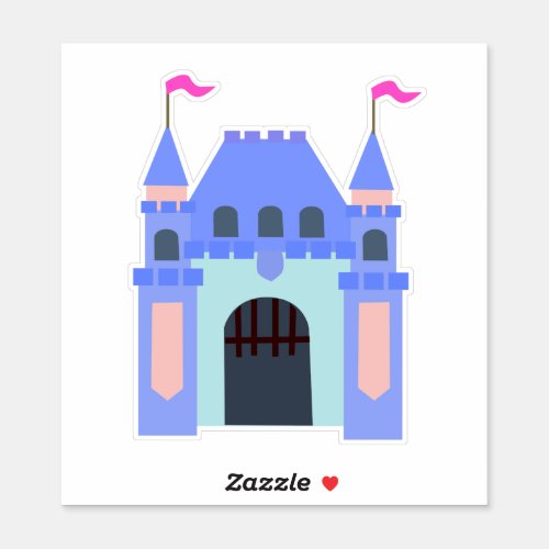 Fun Colorful Theme Park Style Castle Sticker