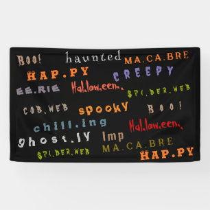 Fun & Colorful Typography Pattern, Halloween Banner