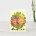 [ Thumbnail: Fun, Colorful, Vintage Look Flowers "Thank You!" Card ]