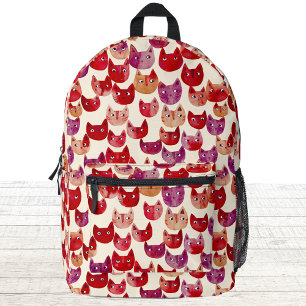 Fun Colorful Watercolor Cat Pattern Printed Backpack