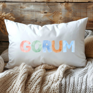 Fun Colorful Watercolor Gorum Louisiana State Lumbar Pillow