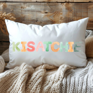 Fun Colorful Watercolor Kisatchie Louisiana Lumbar Pillow