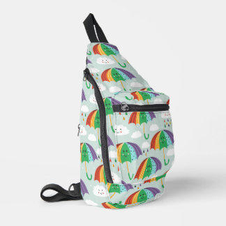 Fun colorful weather cartoon themed sling bag