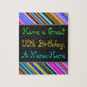 Fun, Colorful, Whimsical 12th Birthday Puzzle