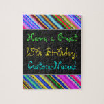 [ Thumbnail: Fun, Colorful, Whimsical 15th Birthday Puzzle ]