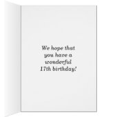 Fun, Colorful, Whimsical 17th Birthday Card (Inside (Right))