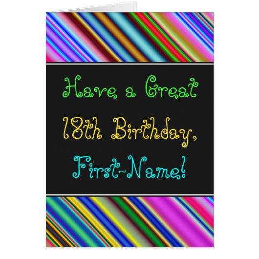 Fun, Colorful, Whimsical 18th Birthday Card (Front)