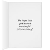 Fun, Colorful, Whimsical 18th Birthday Card (Inside (Right))