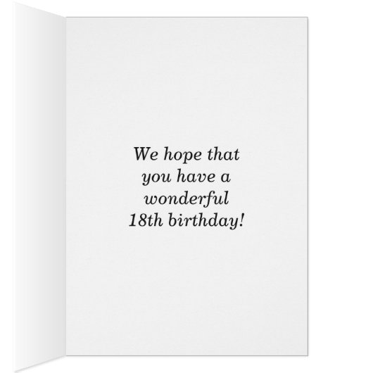 Fun, Colorful, Whimsical 18th Birthday Card (Inside (Right))