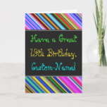 [ Thumbnail: Fun, Colorful, Whimsical 19th Birthday Card ]
