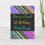 [ Thumbnail: Fun, Colorful, Whimsical 1st Birthday Card ]