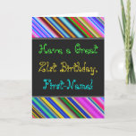 [ Thumbnail: Fun, Colorful, Whimsical 21st Birthday Card ]