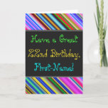 [ Thumbnail: Fun, Colorful, Whimsical 22nd Birthday Card ]