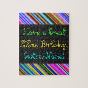 Fun, Colorful, Whimsical 22nd Birthday Puzzle