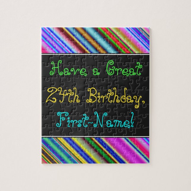 Fun, Colorful, Whimsical 24th Birthday Puzzle (Vertical)