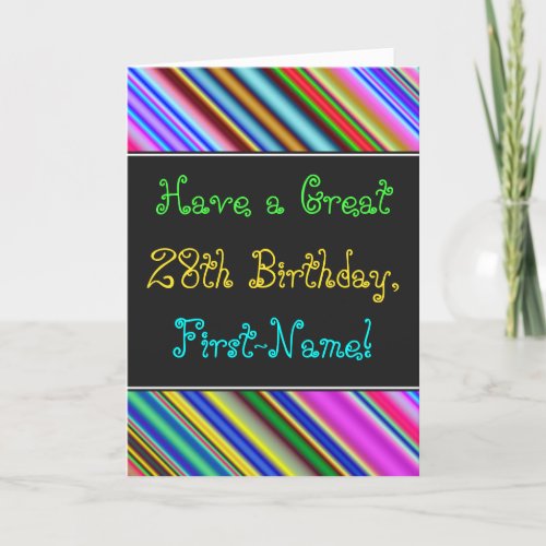 Fun Colorful Whimsical 28th Birthday Card