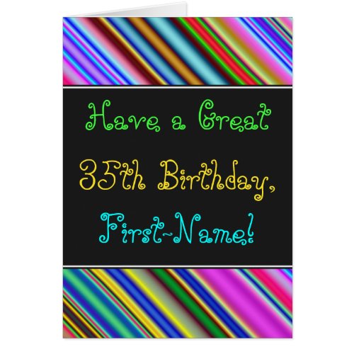 Fun Colorful Whimsical 35th Birthday Card