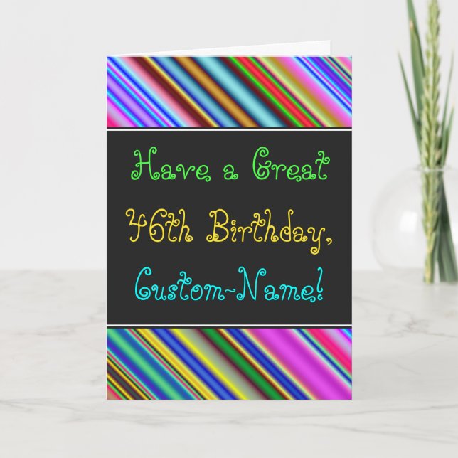 Fun, Colorful, Whimsical 46th Birthday Card (Front)