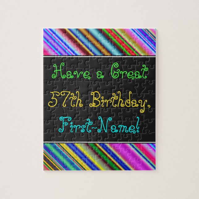 Fun, Colorful, Whimsical 57th Birthday Puzzle (Vertical)