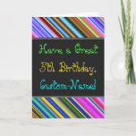 [ Thumbnail: Fun, Colorful, Whimsical 5th Birthday Card ]