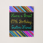 [ Thumbnail: Fun, Colorful, Whimsical 67th Birthday Puzzle ]