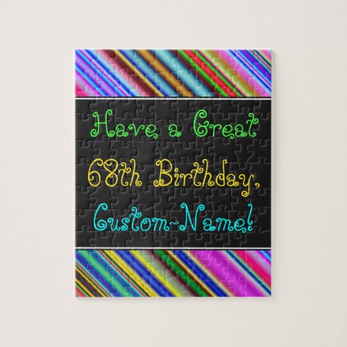Fun Colorful Whimsical 68th Birthday Puzzle