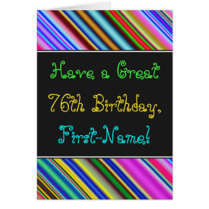 Fun, Colorful, Whimsical 76th Birthday Card