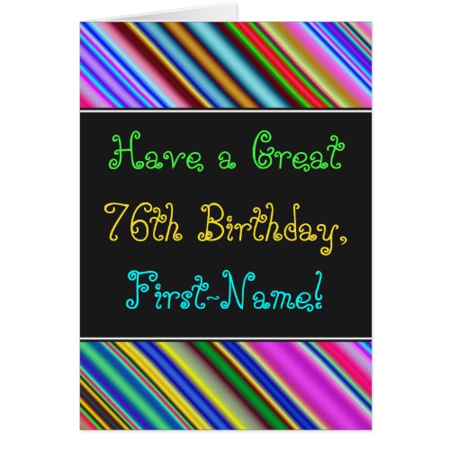 Fun Colorful Whimsical 76th Birthday Card