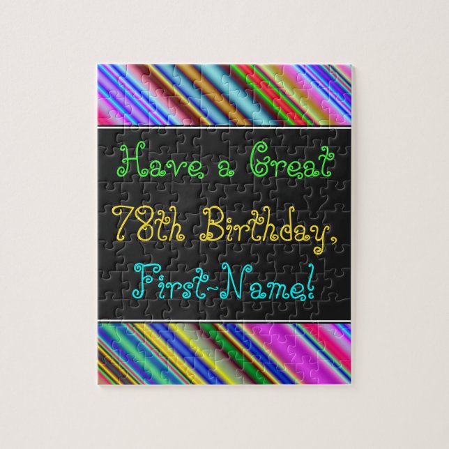 Fun, Colorful, Whimsical 78th Birthday Puzzle (Vertical)